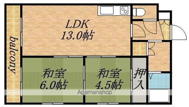 ラフォーレ山鼻(2DK/3階)の間取り写真