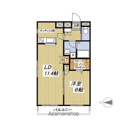 ル パン ブラン2(1LDK/1階)の間取り写真