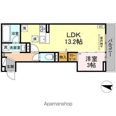ベルヴィオラ西深津(1LDK/1階)の間取り写真