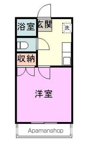 ベルメゾン石井(1K/2階)の間取り写真