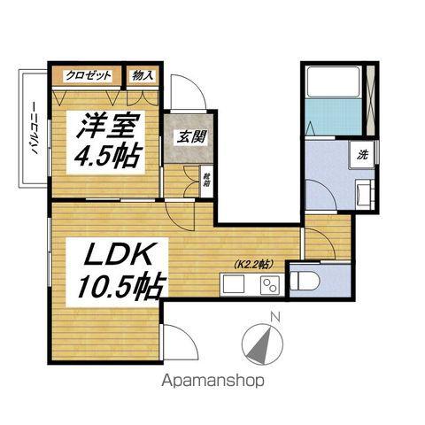 BRUNO EKODA(1LDK/4階)の間取り写真