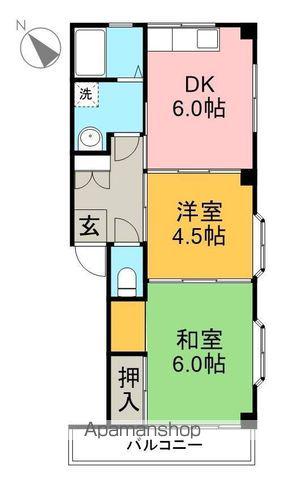 ハイツ五條(2DK/3階)の間取り写真