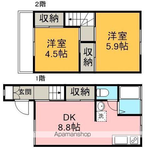 グリーンテラス橋本(2DK)の間取り写真