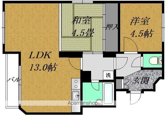 第12松井ビル(2LDK/1階)の間取り写真