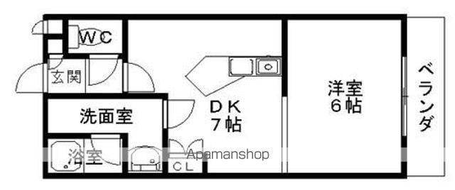 ヴィラージュホンマ(1DK/2階)の間取り写真