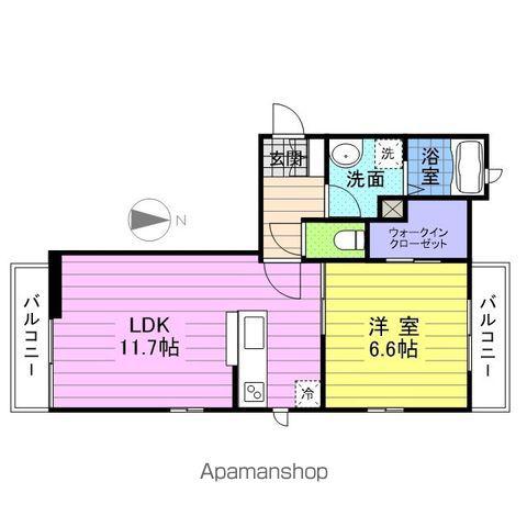 パレス白鳥(1LDK/1階)の間取り写真