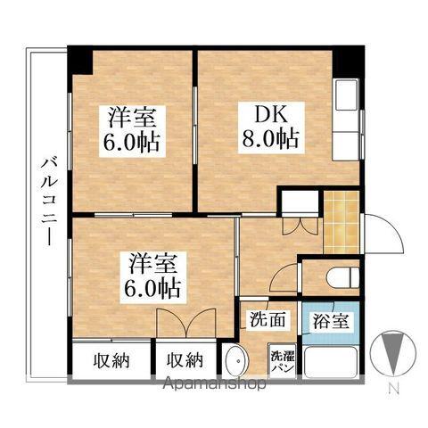 グレース犬山Ⅱ(2DK/2階)の間取り写真