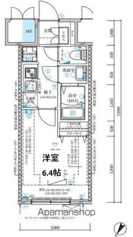 ディアレイシャス名古屋中村公園Ⅱ(1K/4階)の間取り写真