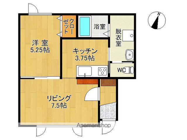 エスペランサ新得Ⅷ(1LDK/1階)の間取り写真