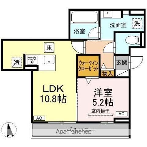 シャンリージュ(1LDK/1階)の間取り写真