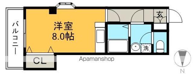 ムーンハウス(ワンルーム/2階)の間取り写真