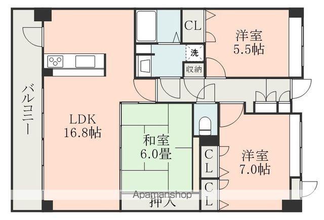 レイクサイドテラス(3LDK/4階)の間取り写真