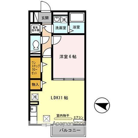 ボンヌ・シャンス DEUX(1LDK/1階)の間取り写真