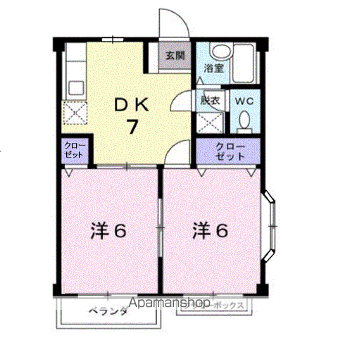 ドリームハイツ(2DK/2階)の間取り写真