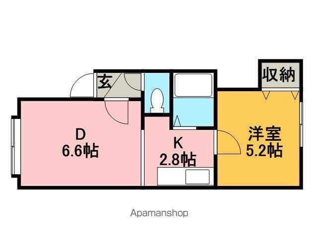 グランドハイツ手稲(1LDK/3階)の間取り写真