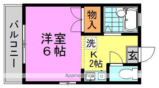 アカツキパレス(ワンルーム/1階)の間取り写真