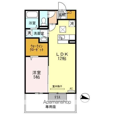 フラットウィステリア(1LDK/1階)の間取り写真