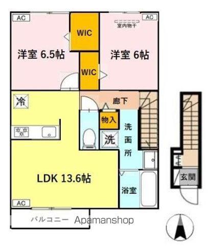 当麻寺МKコートV(2LDK/2階)の間取り写真
