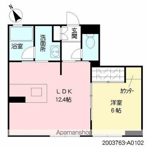 モンブラン新町(1LDK/1階)の間取り写真