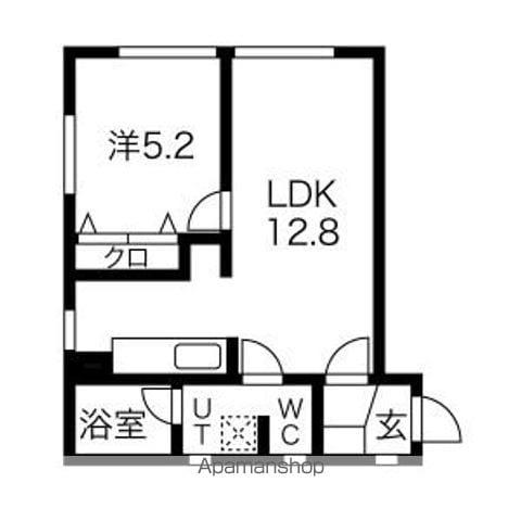 ISM松原(1LDK/5階)の間取り写真