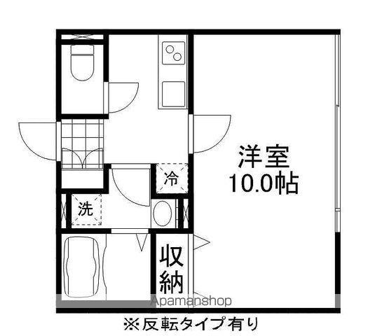 リソル長土塀(1K/2階)の間取り写真