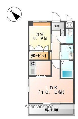 カレント中央(1LDK/1階)の間取り写真