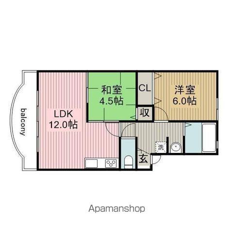 コスモガーデン(2LDK/3階)の間取り写真