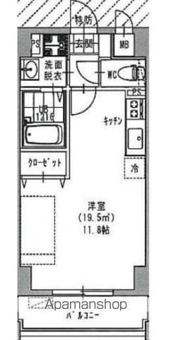 BLU MARE(ワンルーム/8階)の間取り写真