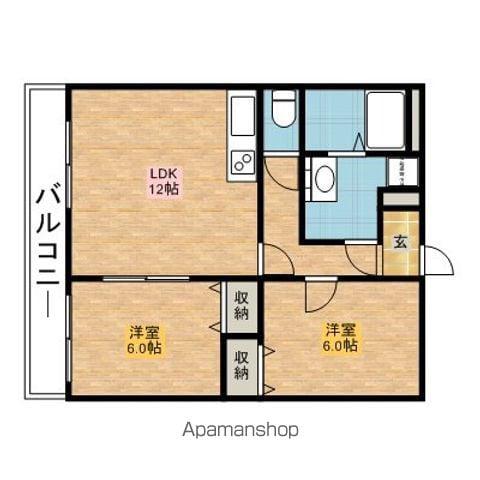 サンパークマンションⅡ(2LDK/1階)の間取り写真