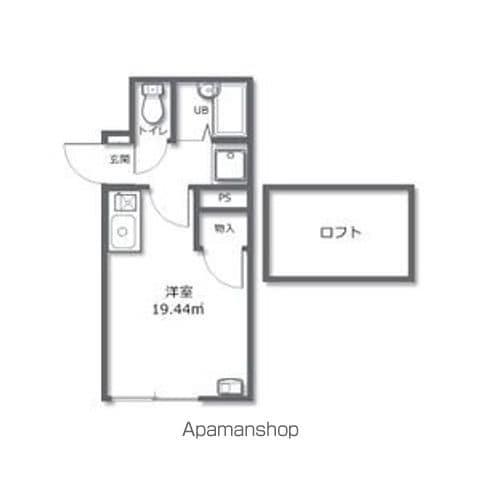 ニキハウス平岡(ワンルーム/1階)の間取り写真