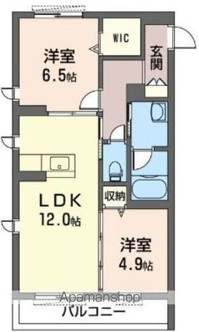 ノートル・リアンⅡ(2LDK/2階)の間取り写真