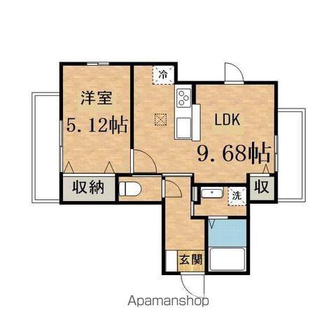 フロリナパーク(1LDK/2階)の間取り写真