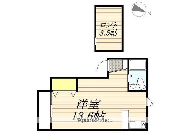 サンハートⅠ(ワンルーム/2階)の間取り写真