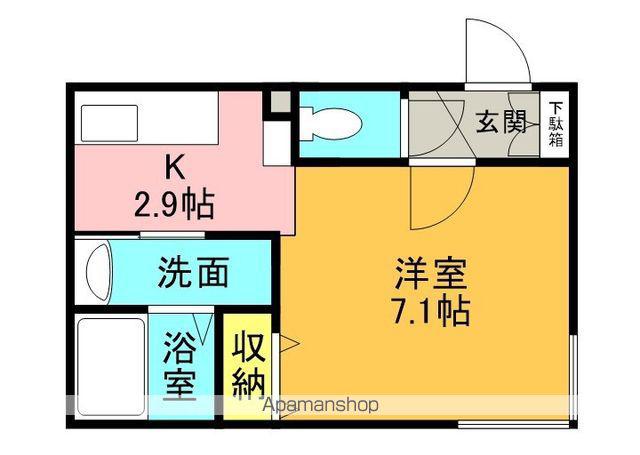LIEN KITAHIROSHIMAⅢ(1K/2階)の間取り写真