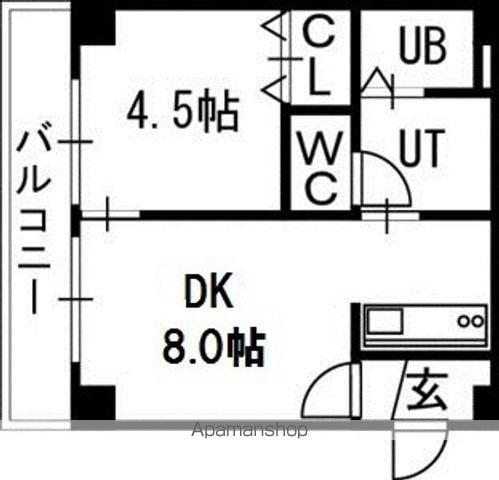 シティテラス南5条(1DK/6階)の間取り写真