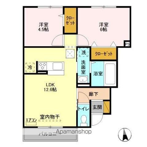 REGALO A(2LDK/1階)の間取り写真