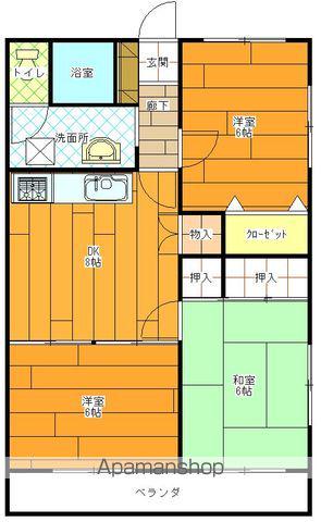 グリーンガーデンS(3DK/2階)の間取り写真