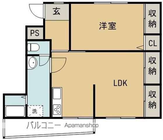 大松ビル(1LDK/3階)の間取り写真