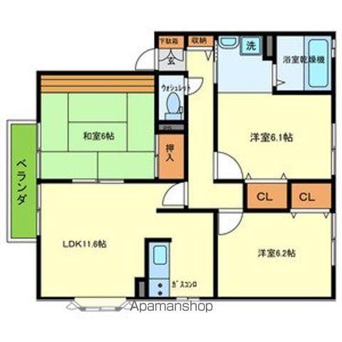 セジュール藤原(3LDK/2階)の間取り写真