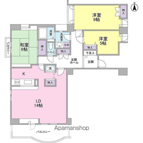 パレデシャンサール(3LDK/2階)の間取り写真