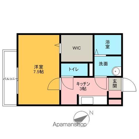 T・Kブラウン(1K/1階)の間取り写真