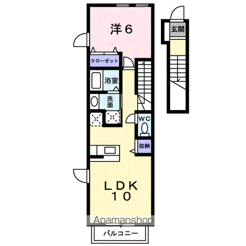 ラッキーセブンⅡ(1LDK/2階)の間取り写真