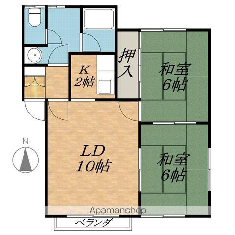 ブルーハイツ1010(2LDK/2階)の間取り写真