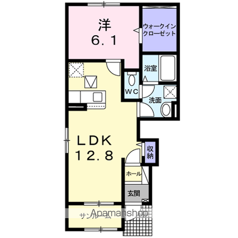 レジレンスパークⅥ(1LDK/1階)の間取り写真