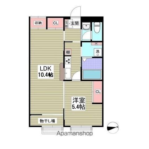 中央本線 西八王子駅 徒歩35分 2階建 築17年(1LDK/2階)の間取り写真