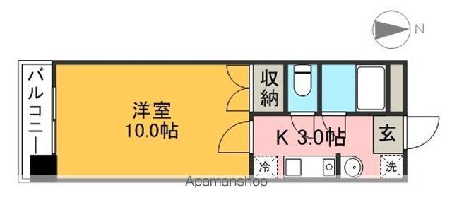 エントランスパークビル(1K/2階)の間取り写真
