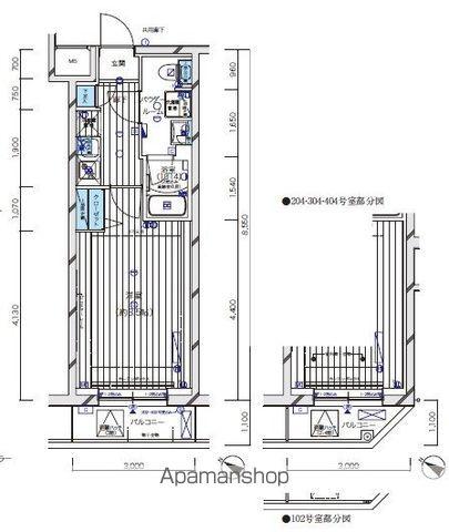 メインステージ新宿中井(ワンルーム/2階)の間取り写真