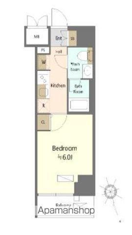 SHOKEN RESIDENCE横浜浅間町(1K/11階)の間取り写真
