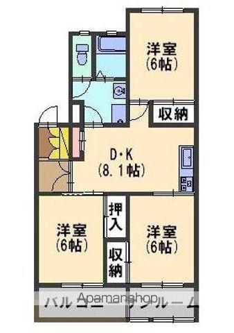 ドリームシャインイトー(3DK/4階)の間取り写真