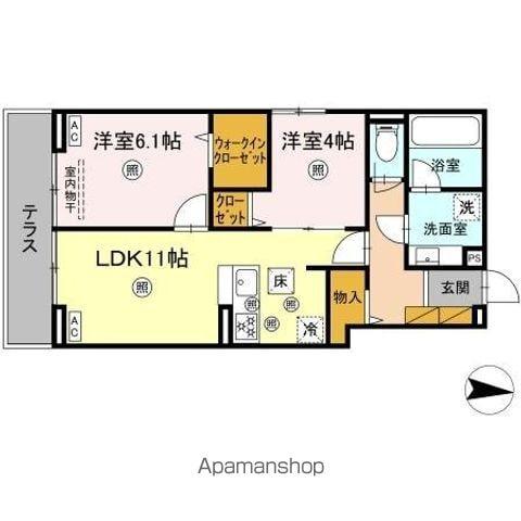 D-KUUTIO(2LDK/1階)の間取り写真